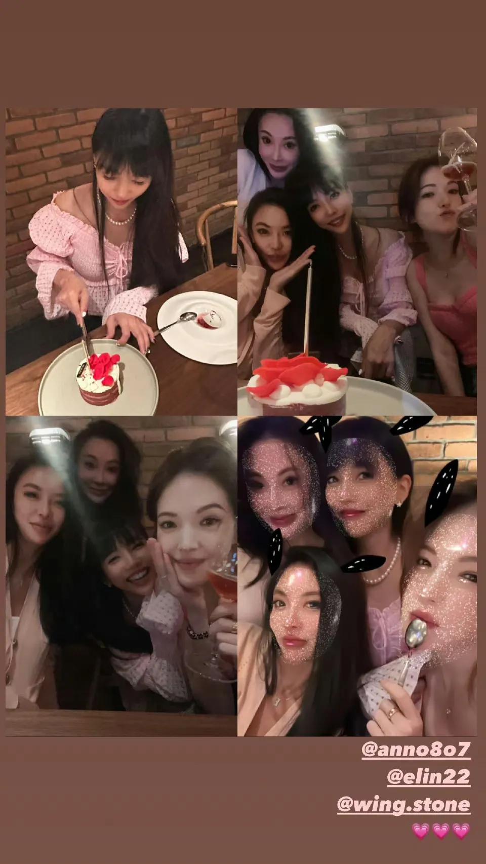 王力宏前妻李靓蕾分享37岁庆生视频，视频里许多美女一起唱生日歌，可以看出李靓蕾非