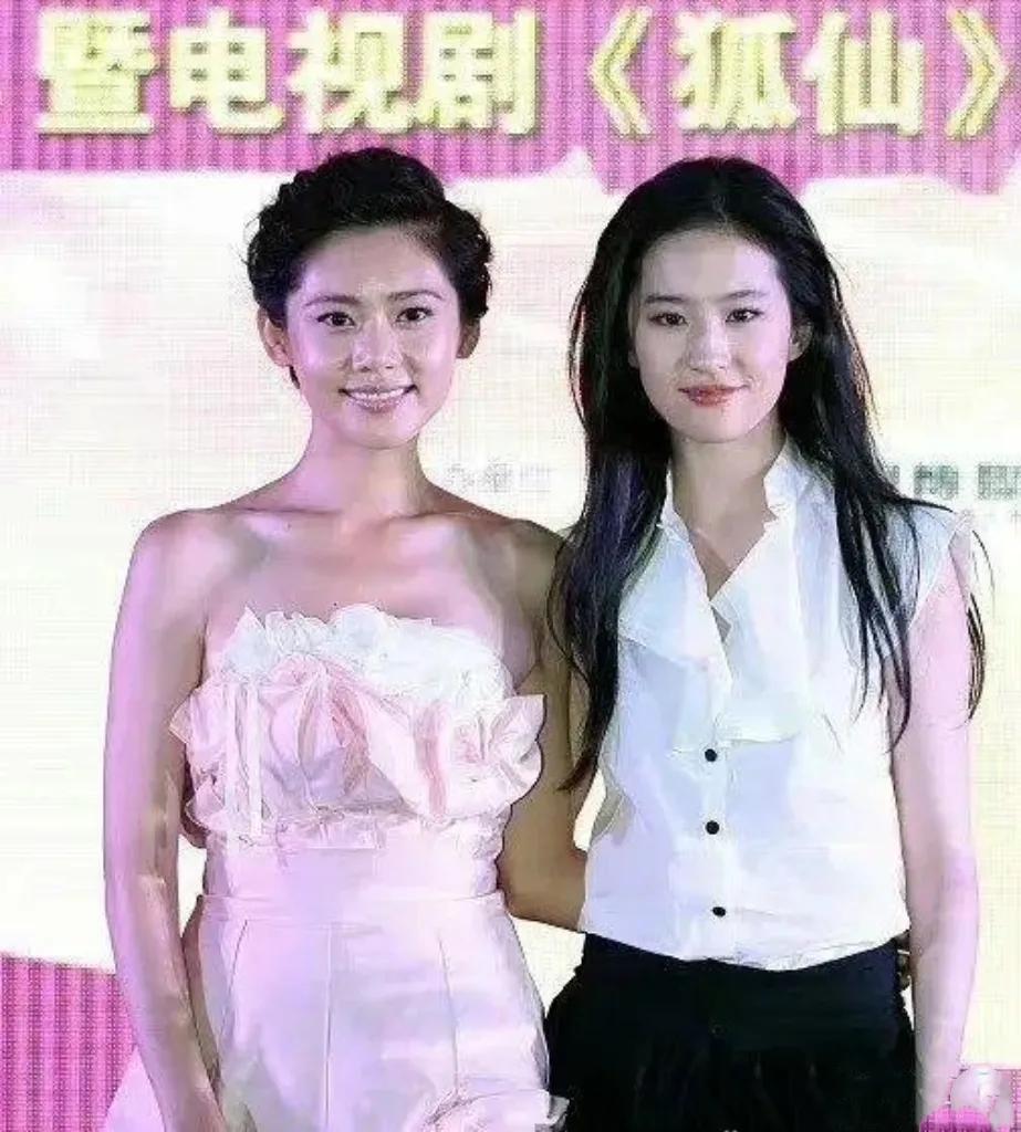 早年间，刘亦菲和秋瓷炫的合影，虽然秋瓷炫被誉为“韩国白雪公主”，但是和刘亦菲站在