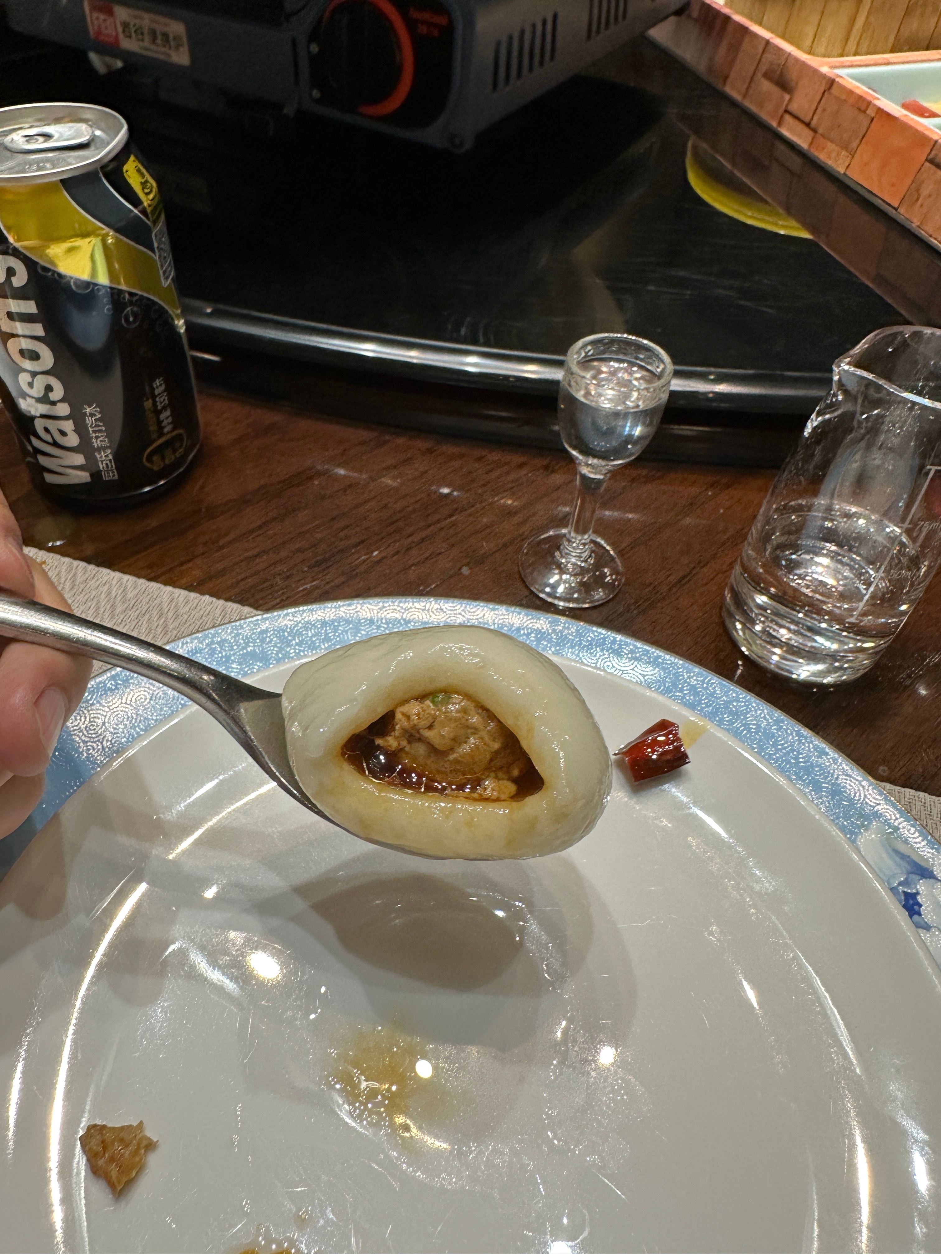 我还是第一次吃肉馅的汤圆…… 