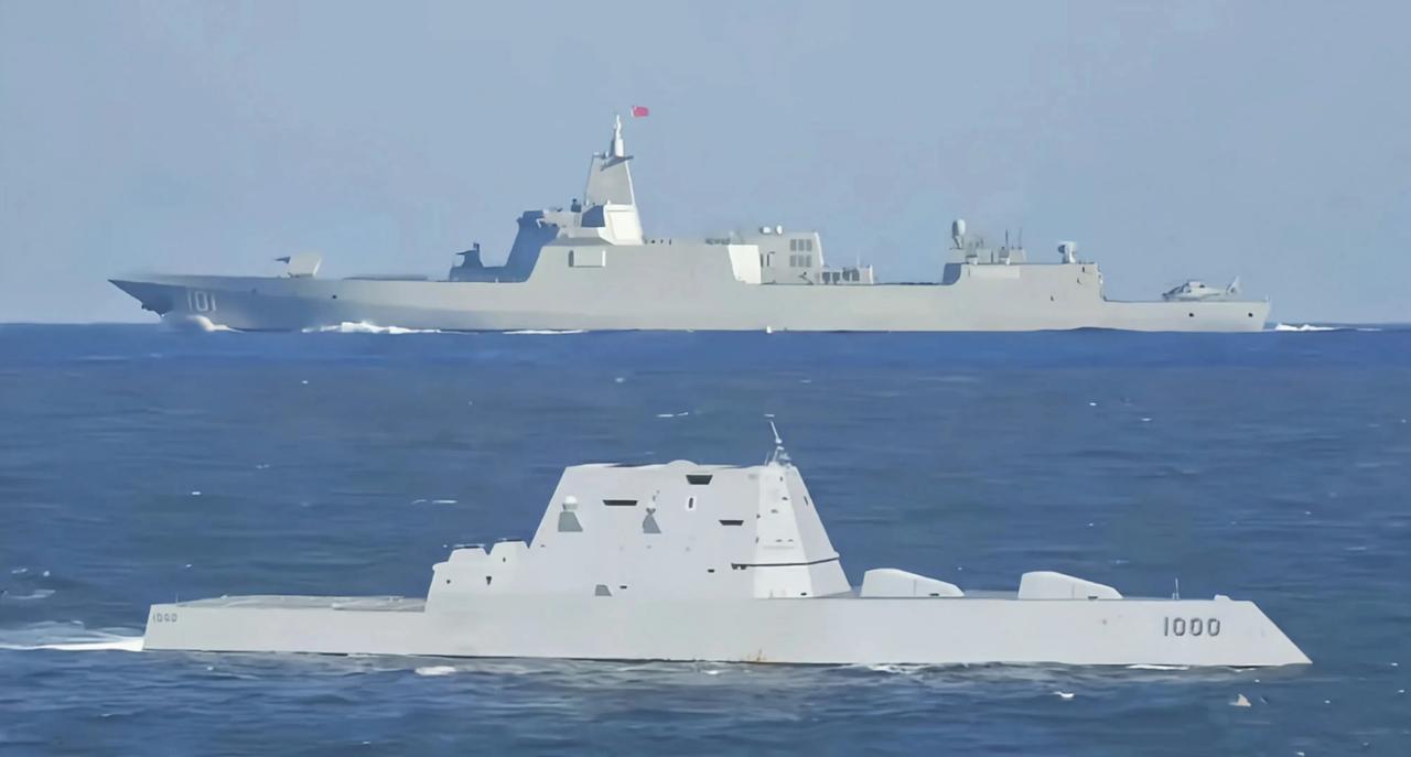 朱姆沃尔特升级垂发攻击能力将超过055。美国的朱姆沃尔特排水量1.4万吨，舰体采