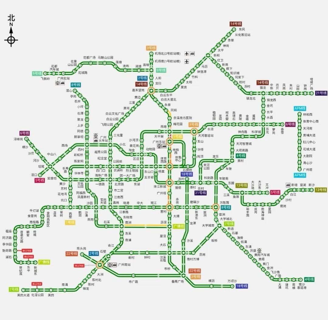 广州地铁导览地图，真的是全国地铁运营城市的标杆啊！[赞][赞]

广州地铁发展二