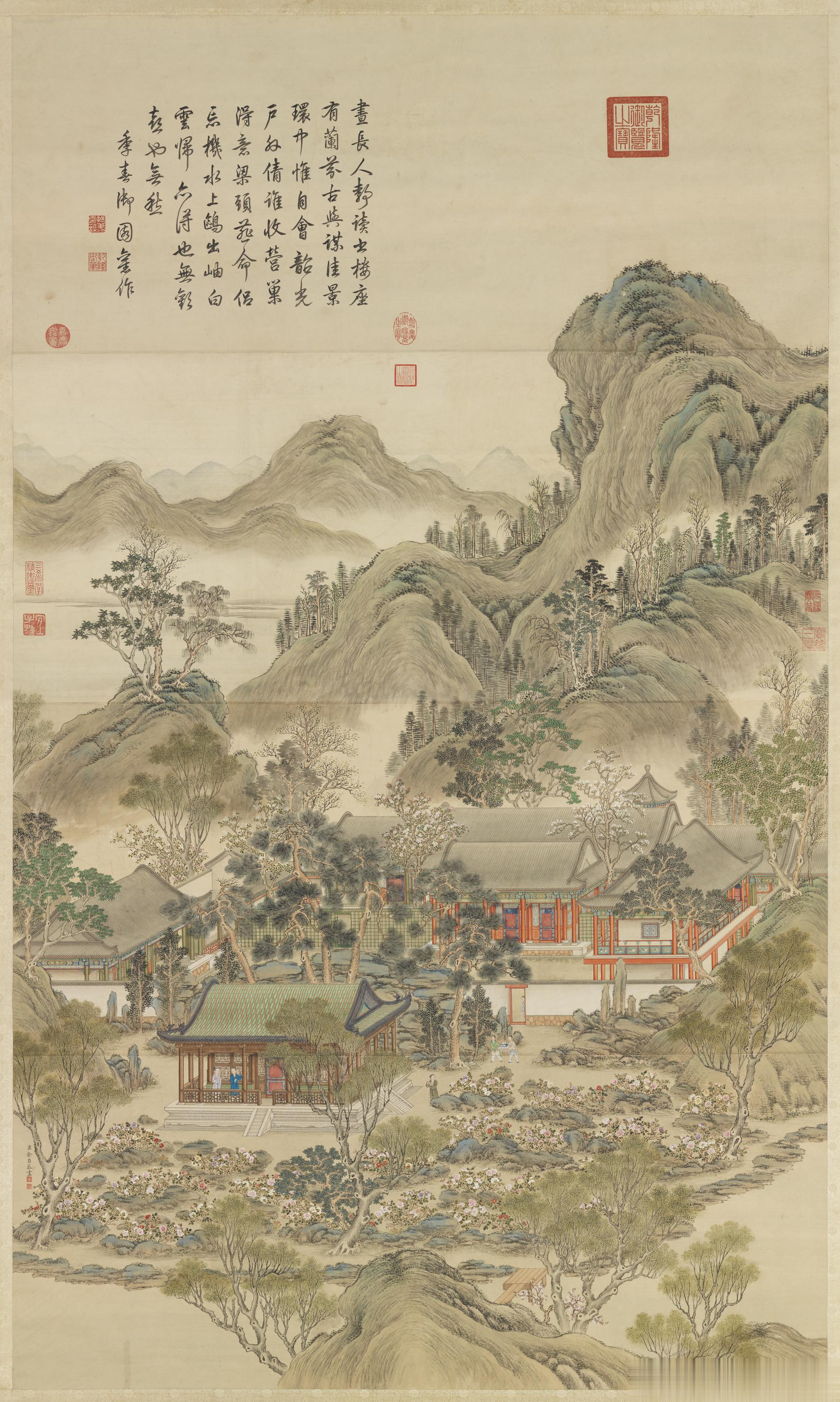 书法绘画 | 清余省绘姑洗昌辰轴，台北故宫博物院藏。179.2x106.1厘米昼
