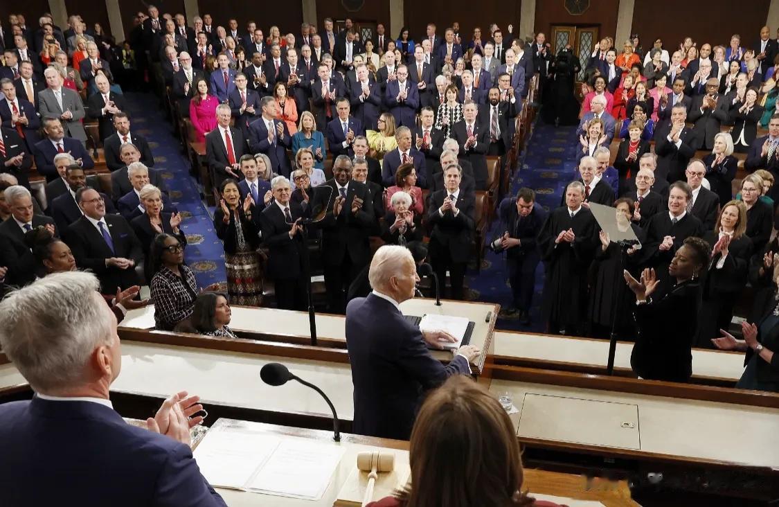 美国总统 Joe Biden 发表2023年度国情咨文，华盛顿特区。2月8日，美