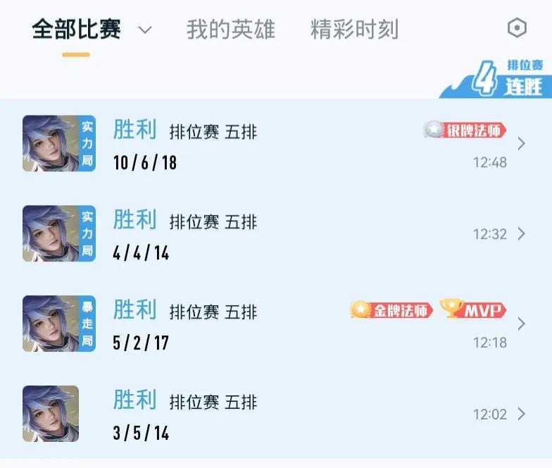 之所以能够保持四连胜，并不是因为我们的队友很厉害，而是我们选择的英雄都是相互能够