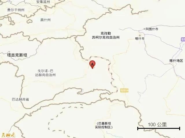 震惊！塔吉克斯坦又出现强震了！
地震年年有，今年连成趟了！

2月23日8时37