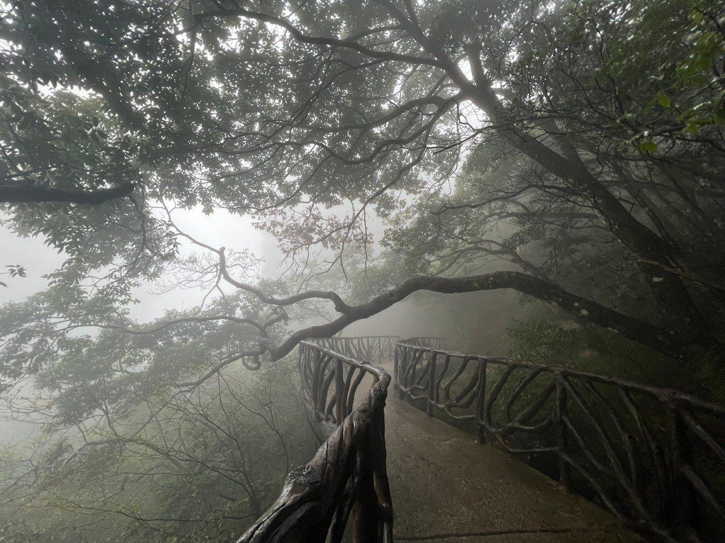 三清山，云中的道观。西海岸三清宫，明代古迹，大殿分两仪，周围有八个建筑象征八卦，