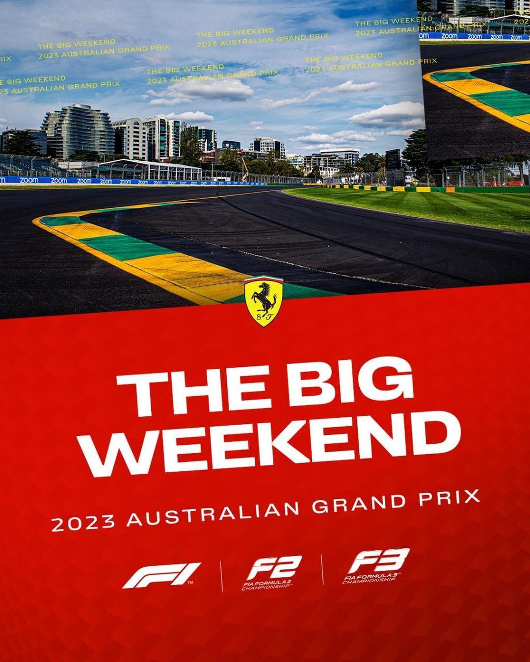 本周末~法拉利家有点“忙” F1➡️F2➡️F3#2023F1澳大利亚大奖赛##