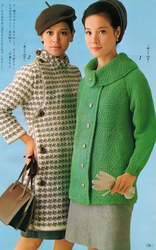 #图说历史[超话]#1960年代日本的时尚杂志画报：当年流行的针织套装。这不是日