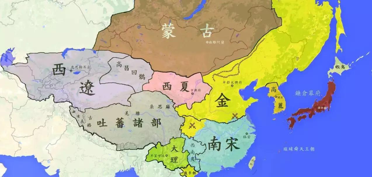 公元1206年，铁木真统一蒙古高原，建立蒙古汗国。当时在蒙古汗国周围，有哪些强敌