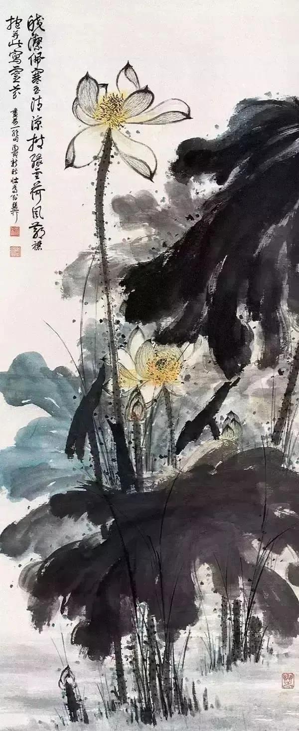 谢稚柳的荷花，舒卷有致，清气可掬！绝了！  