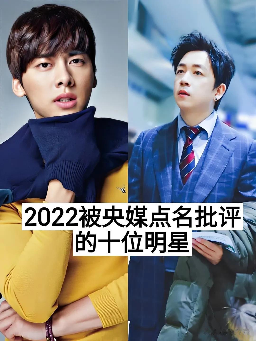 2022被央视点名批评的10位明星