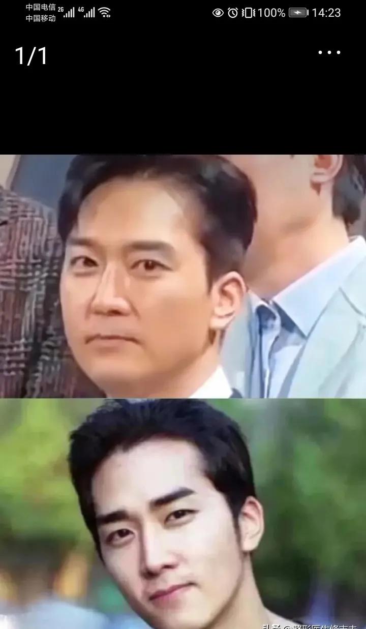 男神发腮了，撞脸一位男明星，大家看出来了吗？

宋承宪年轻时是神颜，他的下颚线条
